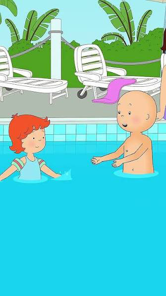 caillou learns to swim